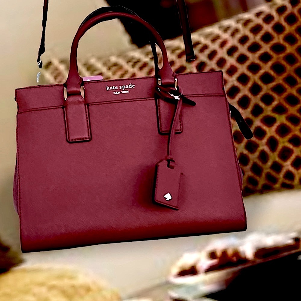 NWT Kate Spade NY Saffiano Leather Cameron Cherrywood Red Satchel Crossbody